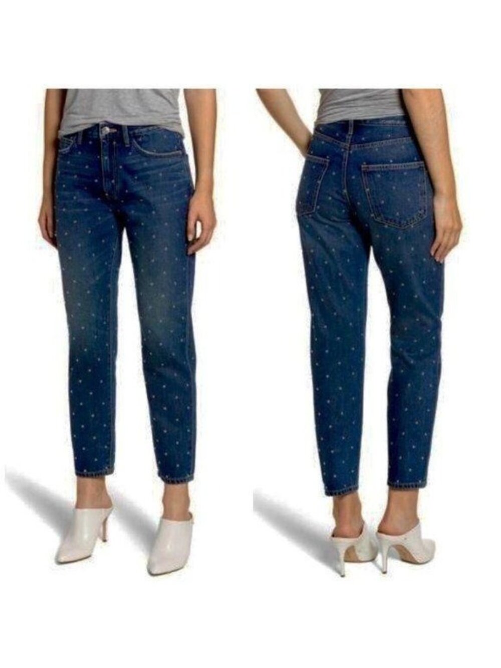 Current/Elliott The Vintage Studded Jeans Size 28 Blue Silver NWT